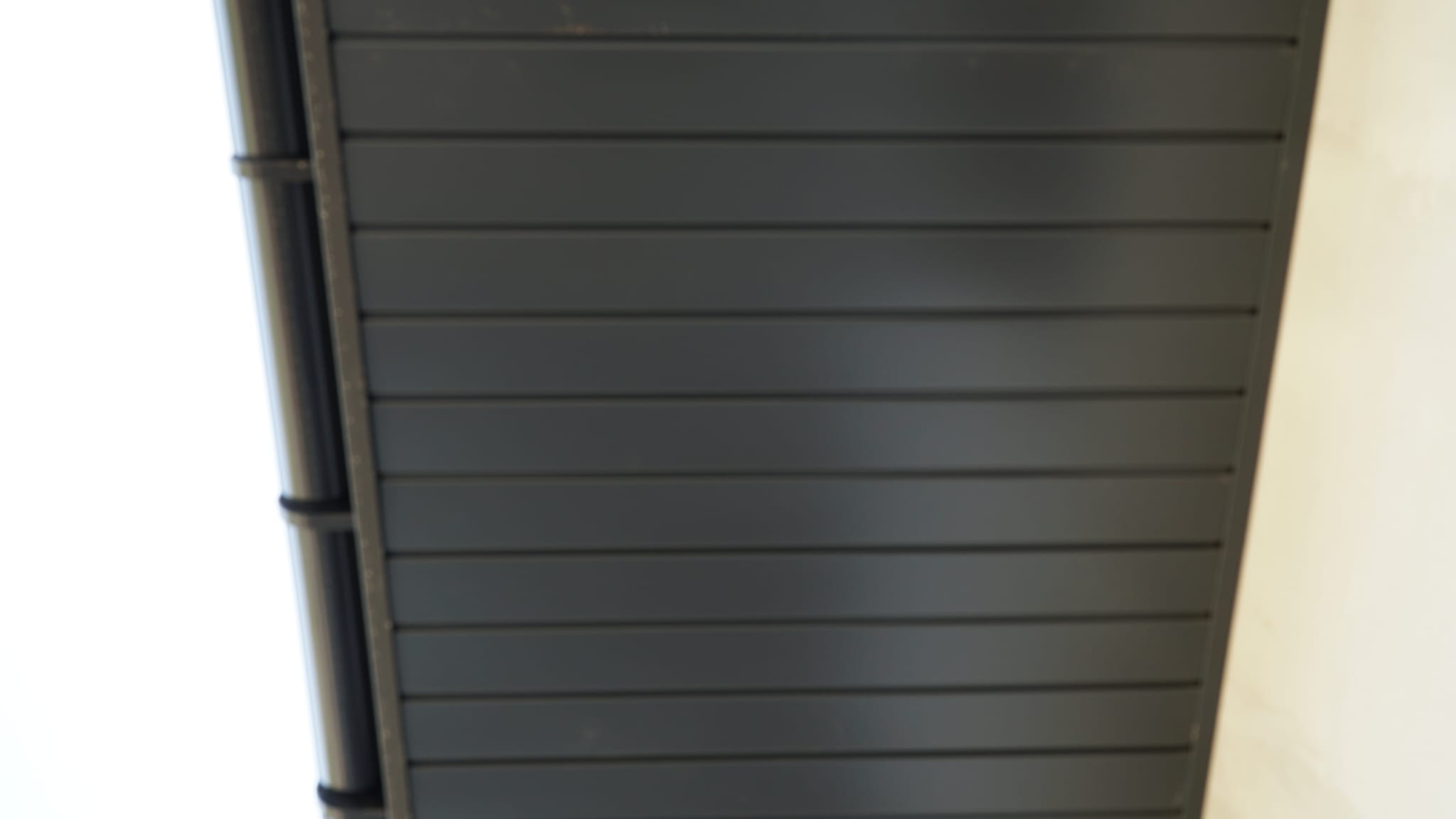 Dark exterior ceiling